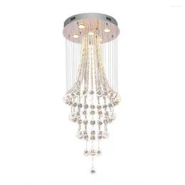 Lustres D45 H110cm moderne contemporain cristal escalier lustre goutte de pluie Lustres éclairage pour salon Foyer encastré Moun