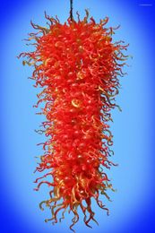 Kroonluchters Dale Chihuly Style Red Murano Glass grote luxe hangende LED voor El Lobby Decor