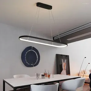Lustres design salle à manger plafonnier Ins nordique minimaliste barre table créativité mot LED bande simplicité moderne