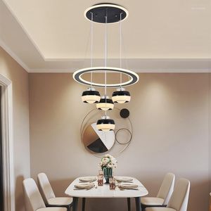 Lustres Table À Manger Simple Moderne Rond Suspension Lampe LED Europe Du Nord Maison Salon Décor Lustre AC 110 V 240