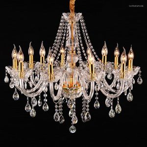 Lustres Dressing Pendentif Cristal Lampe Salon Cuisine Décor Éclairage Or Led Bougie Lustre Lamparas Pour La Maison