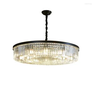 Chandeliers E14 LED Changeable American Black Gold Chandelier Lighting Lustre Hanging Lamp Suspension Luminaire Lampen For Living Room