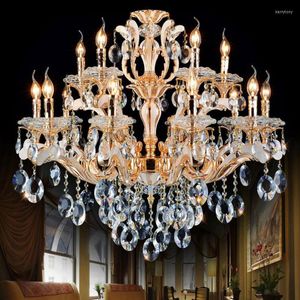 Kroonluchters el lobby goud kroonluchter kaarslicht voor kerk Villa Hall Studio Cafe Lighting Living Room Led Luster SCONCE