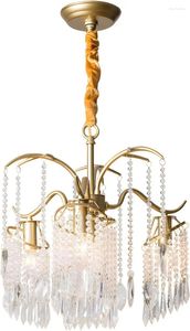 Kroonluchters Elegante kristallen kroonluchter voor keukeneiland BIGMAII Gouden hanglamp Moderne K9 regendruppelplafondlamp Frans