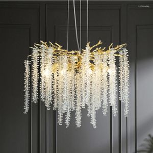 Lustres GRAVÉS Français Salon Lustre En Cristal Moderne Lumière De Luxe Villa Branche Simple Atmosphère Creative Salle À Manger Chambre