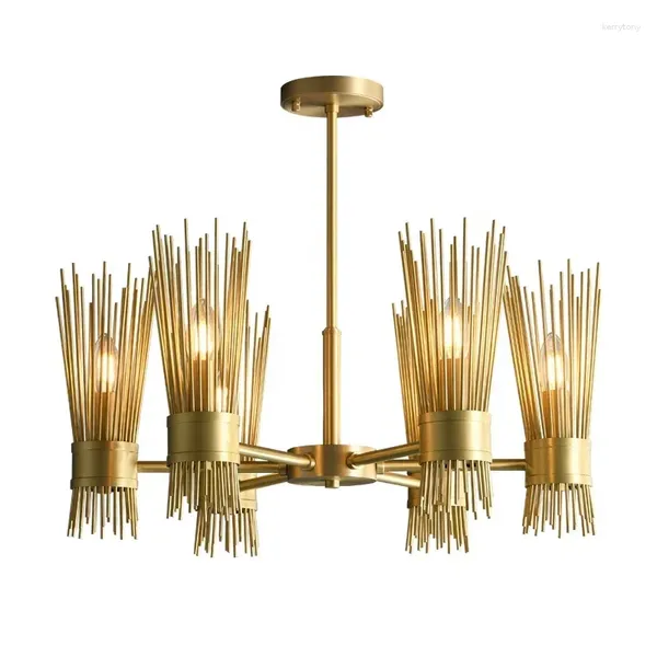 Chandeliers Factory Wholesale Luxury Round Round Copper Base Gold Solid Brass Chandelier For Living Room Home