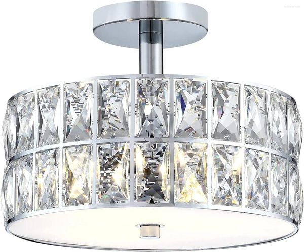 Lustres Ferme Tambour Semi-Encastré Près du Plafonnier Luminaire Pour Salon Salle À Manger Chambre Cuisine Îlot