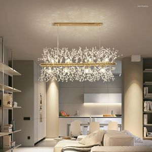 Lustres Mode Feux D'artifice Lustre Moderne Cristal En Acier Inoxydable Pissenlit LED Plafonnier Or Chrome Pour Cuisine Salle À Manger Chambre