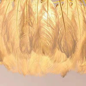 Lustres à la mode plume lampe vente lustre d'autruche de Style nordique pour étude salon et chambre décoration