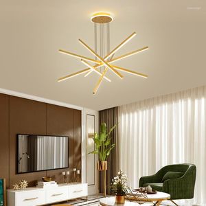 Kroonluchters FKL Moderne kroonluchter gouden led acryl lichte schaduw woonkamer eetkamer minimalistisch onregelmatig