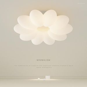 Les lustres LED de fleur avec télécommande pour la chambre à coucher design d'intérieur en surface montés en surface en acrylique éclairage blanc rose