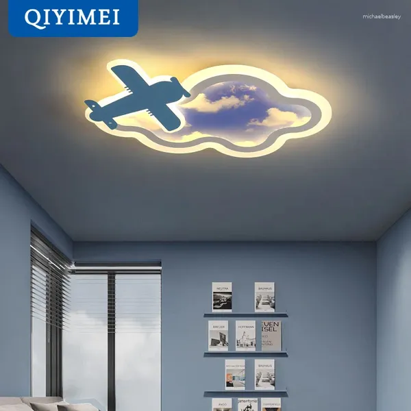 Lustres pour le salon pour enfants étude étude de la maison légère décoration bleu ciel de ciel lampadaire éclairage intérieur dimmable avec des lampes d'avion