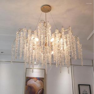 Kroonluchters Franse koperen tak kristal kroonluchter woonkamer lamp luxe villa dineren decoratieve slaapkamer kunst
