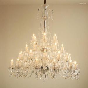 Lustres Français Énorme Lustre En Cristal Pour La Maison Lustre Européen Lampe Projet Éclairage Foyer Grande Led Bougie El Meubles