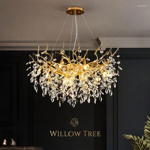 Kroonluchters Franse luxe tak kroonluchter kristal Amerikaanse eetkamer wonen goud led plafond 220V ontwerper creatieve lamp