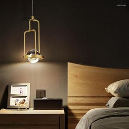 Kroonluchters FSS Noordse koperen kristal kroonluchter woonkamer achtergrond muur slaapkamer licht luxe bedlamp