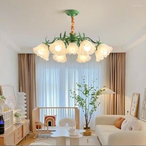 Kroonluchters tuinstijl bloem kroonluchter moderne led plafondlamp voor woonkamer creatieve eetkamer slaapkamer interieur decoratielampen