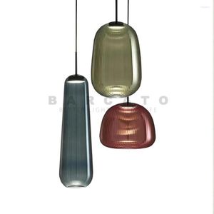 Lustres En Verre LED Pendentif Lumières Lustre Nordique Décor Industriel Suspendus Chambre D'enfants Cuisine À Manger À Côté De La Lampe Luminaire