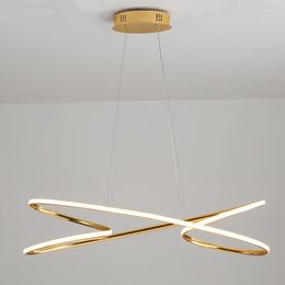 Lampadari Lampadario a LED moderno con finitura cromata dorata per sala da pranzo, cucina, apparecchi decorativi per la casa