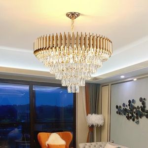 Kroonluchters gouden luxe plafond voor interieurverlichting Luster Moderne kristallen LED Hangende lamp House Decoratie hanglampen