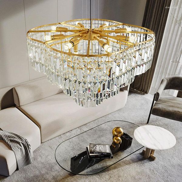Lustres Gold Luxury Lighting Modern Chandelier pour le salon LAMPS LED CRISTO