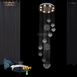 Lustres Magnifique Grand Lustre En Cristal Luminaire Pluie Météorique Douche Escalier Bar Droplight Éclairage Pour El Lobby