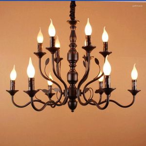 Kroonluchters Hal Rustieke Metalen Led Keuken Decor Verlichting Eetkamer Smeedijzeren Kroonluchter 10-16 Pcs Foyer Candelabro