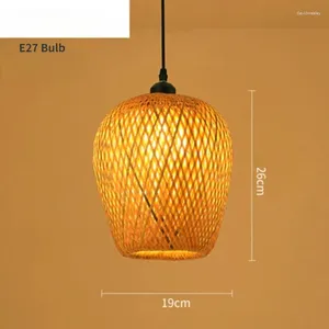 Kroonluchters van hoge kwaliteit handgeweven natuurlijke rustieke Aziatische hanger rattan bamboe lamp schaduw lichte woning lantaarn hangen