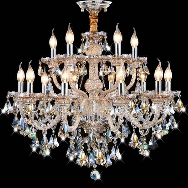 Lustres salle à manger intérieure lustre en cristal E14 LED bougie pour vivre Antique Duplex escalier Villa El Lustre suspendu