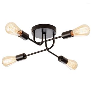 Candelabros Industrial moderno 2/3/4 luces de techo lámpara Retro E27 soporte pintado negro para cocina comedor sala de estar