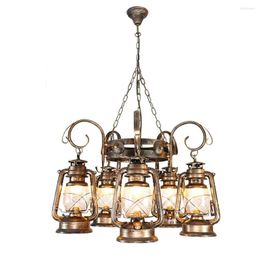 Kroonluchters Industrieel Retro Iron Chandelier Kitchen Dining Room Island 2/3/5 Lights Farmhouse Vintage Suspension Lighting Partry