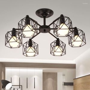 Lustres Industriel Lustre En Fer Forgé Lumière Pour Coiffeur Spécial Salon De Coiffure Lampe Suspendue Magasin De Vêtements Super Lumineux