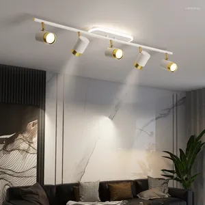 Kroonluchters Iron Art Baking Paint Process Lighting Gu10 Spotlight Multigle verstelbaar LED -plafond voor thuisdecoratie