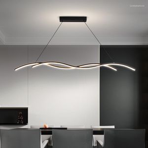 Lustres Style italien minimaliste LED Restaurant lampe moderne Simple salon fendu barre à manger créatif Table pendentif
