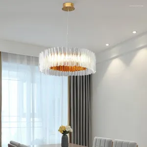 Kroonluchters Italië Designer Acryl Plafondkroonluchter Voor Kunst Restaurant El Eetkamer Woonkamer Keuken LED Decor Hanglamp Ringlicht