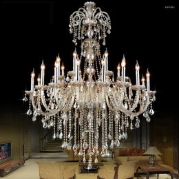 Lustres K9 lustre en cristal Champagne clair suspendus luminaires luminaire élégant salon décoration lampe