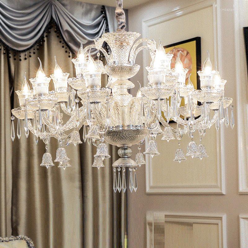Ljuskronor K9 Crystal Chandelier Lighting Vintage för Lluning Room Bedroom Kitchen Grundlampan Pendant Taklampa Transparent Body House Lights