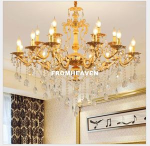 Kroonluchters K9 Crystal Zink Alloy Golden Modern 6/8/18 Lichten Dining Room Living Home Hanging Lamp