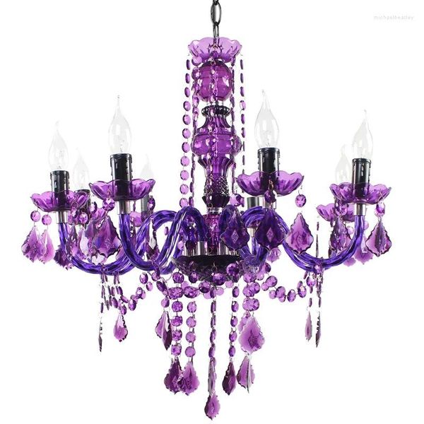 Candelabros Lámpara colgante de flores de colores para niños, candelabro de hierro para dormitorio, niña, habitación de princesa, comedor, iluminación para el hogar