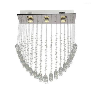 Kroonluchters L60 W20 H65cm Moderne Hanger Kristallen Regendruppel Kroonluchter Verlichting LED Plafondlamp Armatuur Lamp Voor Eetkamer Slaapkamer