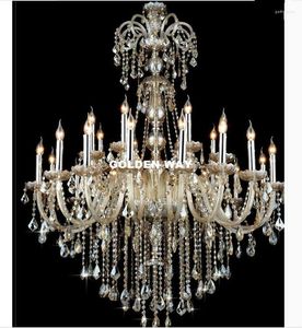 Kroonluchters Large Chandelier Crystals Empire Cognac Lights Modern voor El Lobby K9 Crystal