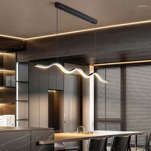 Kroonluchters Led zwarte kroonluchter voor eetkamer Creatief ontwerp Home Decor Verlichtingsarmatuur Luxe binnenhanglamp Moderne keukenlamp