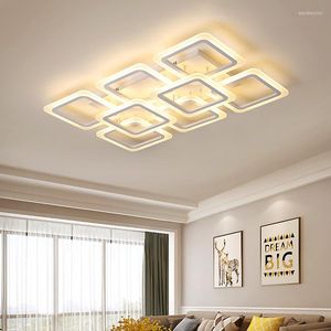 Kroonluchters LED Kroonluchter Moderne Plafondverlichting Voor Woonkamer Slaapkamer Keuken Glans Met Afstandsbediening Verlichtingsarmaturen