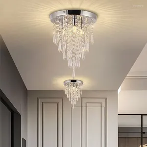 Lustres LED cristal allée lumières Foyer salon chambre décoration lampes plafond noël