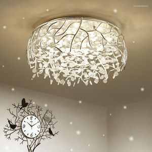 Kroonluchters LED Crystal Art Leaves Moderne plafondlamp Nordic Woondecoratie Slaapkamer Woonkamer Hangend