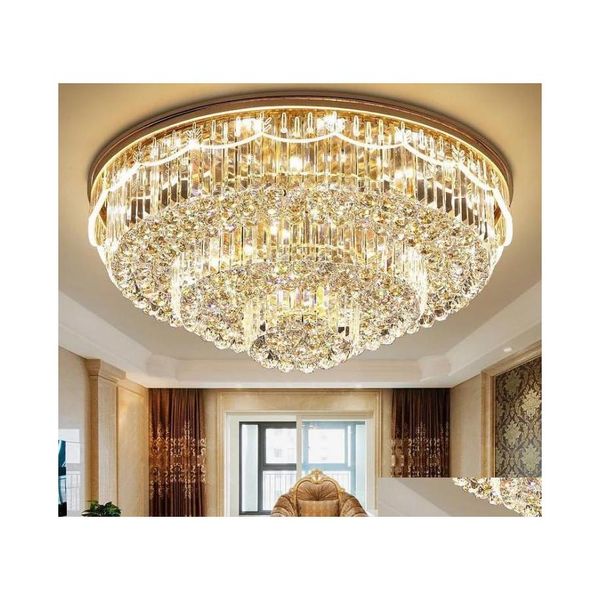 Lustres LED lustre de plafond en cristal lampe de villa de luxe suspension nordique pour El Lobby Clubhouse salon E14 Bb lumières D Dhpos