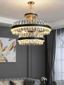 Kroonluchters led kristal goud oude leven rond ovale kroonluchter hangende lamp verlichting glans armatuur voor foyer