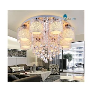 Lustres Led Cristal Lumière Moderne Pendentif Lampes Bref Cercle Salon Chaud Chambre Plafonniers Étude Drop Livraison Éclairage Ot2R4