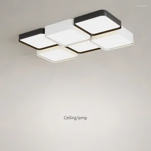 Lustres LED Dimmable Salon Plafonnier Carré Rectangulaire Circulaire Combinaison Art Intérieur Chambre Cuisine Bureau Éclairage