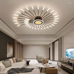 Chandeliers LED Firework Chandelier For Living Room Bedroom Modern Plafond avec télécommande Dimmable Mome Lighting